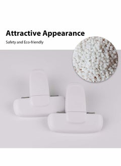 KASTWAVE 2 PCS Home Fridge Freezer Door Lock KASTWAVE Latch Catch Toddler Kids Child Refrigerator Cabinet Locks Baby Safety Child Lock Easy to Install and Use 3M Adhesive no Tools Need or Drill White  - Image 2