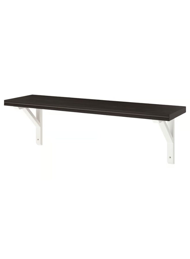 IKEA (IKEA) رف حائط بني-أسود/أبيض من خشب الأسبن المصبوغ، 80×20 سم - Image 1