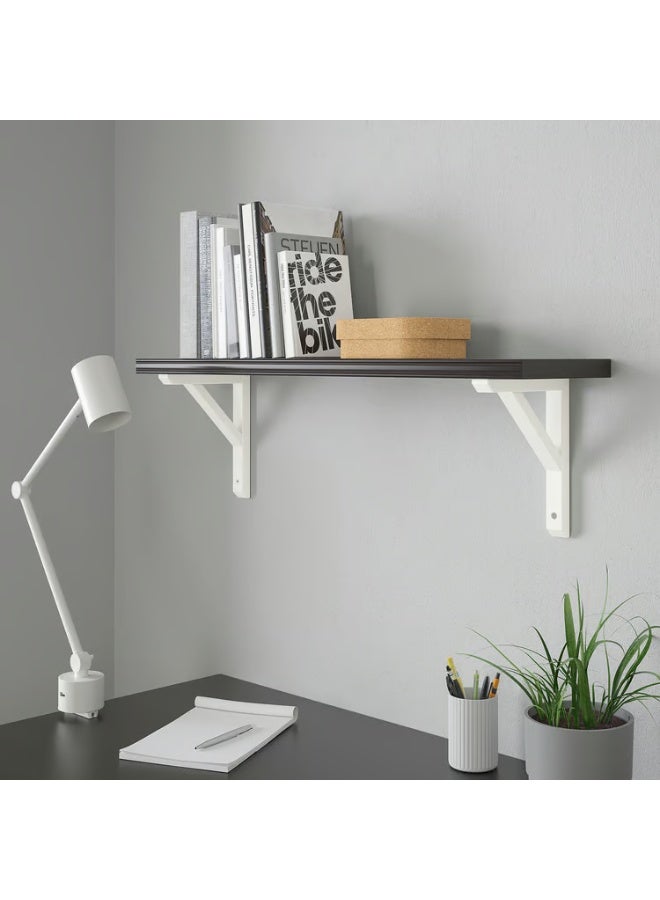 IKEA (IKEA) رف حائط بني-أسود/أبيض من خشب الأسبن المصبوغ، 80×20 سم - Image 2