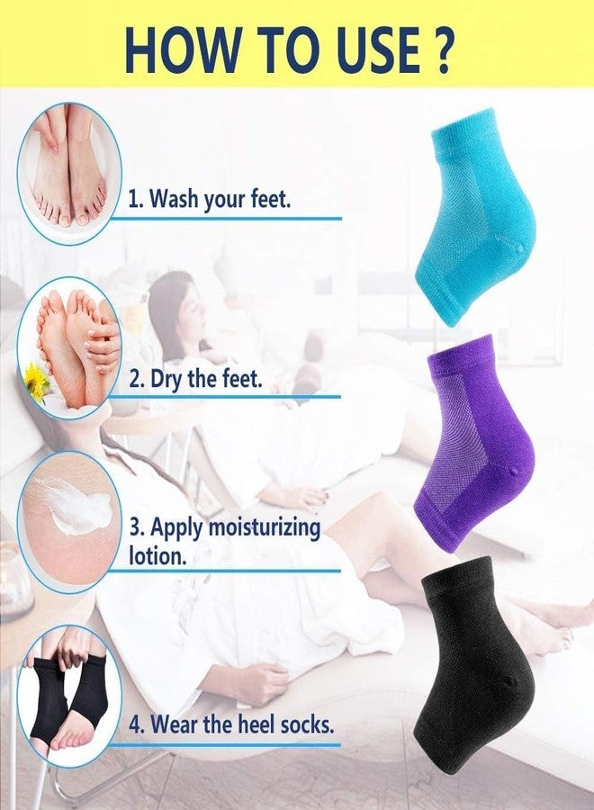 DISONE Crack Cotton Foot Protector Moisturizing Socks with Spa Gel Heel Pain Relief Silicone Gel Pad Heel with Spa Botanical for Men and Women Cotton Socks (Cotton Half Heel With Gel) - Image 2