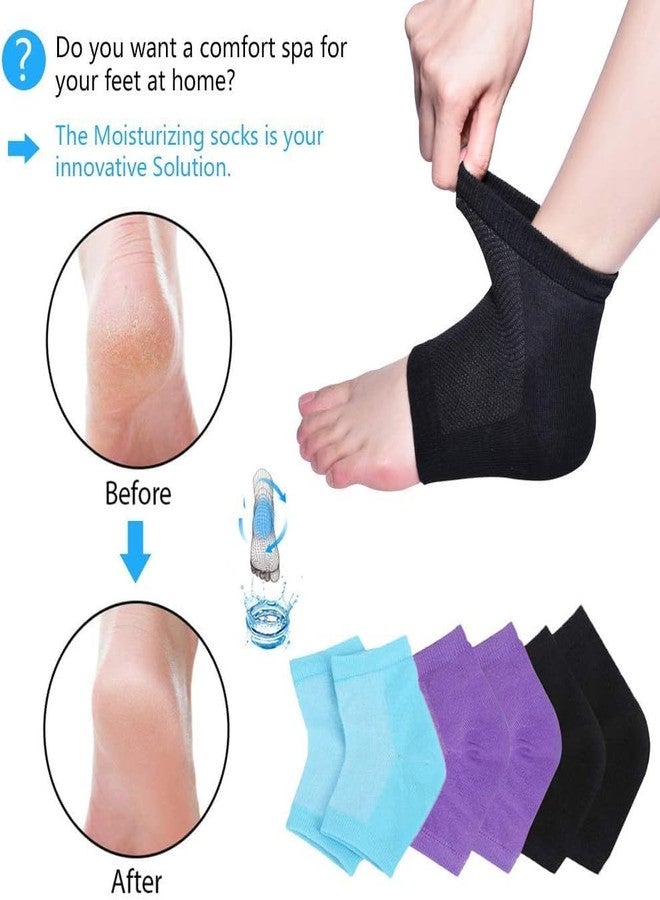DISONE Crack Cotton Foot Protector Moisturizing Socks with Spa Gel Heel Pain Relief Silicone Gel Pad Heel with Spa Botanical for Men and Women Cotton Socks (Cotton Half Heel With Gel) - Image 3