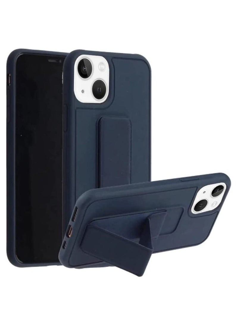 VITION Case Cover For iPhone 14 Plus Finger Grip Phone holder Case Car Magnetic Multi-function 3 in 1 Shockproof Back Cover Protective Case (iPhone 14 Plus Dark Blue) - Image 2