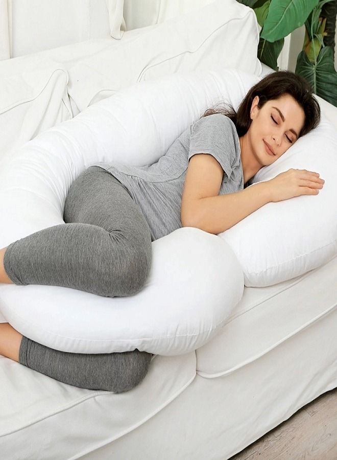 C Shape Comfortable Maternity Pillow Microfiber White - Image 3