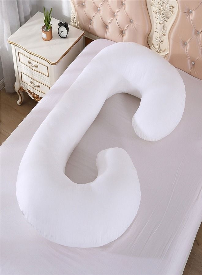 C Shape Comfortable Maternity Pillow Microfiber White - Image 2