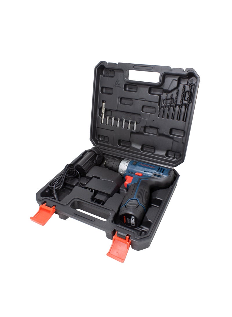 ROCKFORCE ROCKFOECE Battery-Powered Case 12 V, 550 rpm, 2 x 1300 mAh Li-Ion, Drill and Bits Set - Image 2