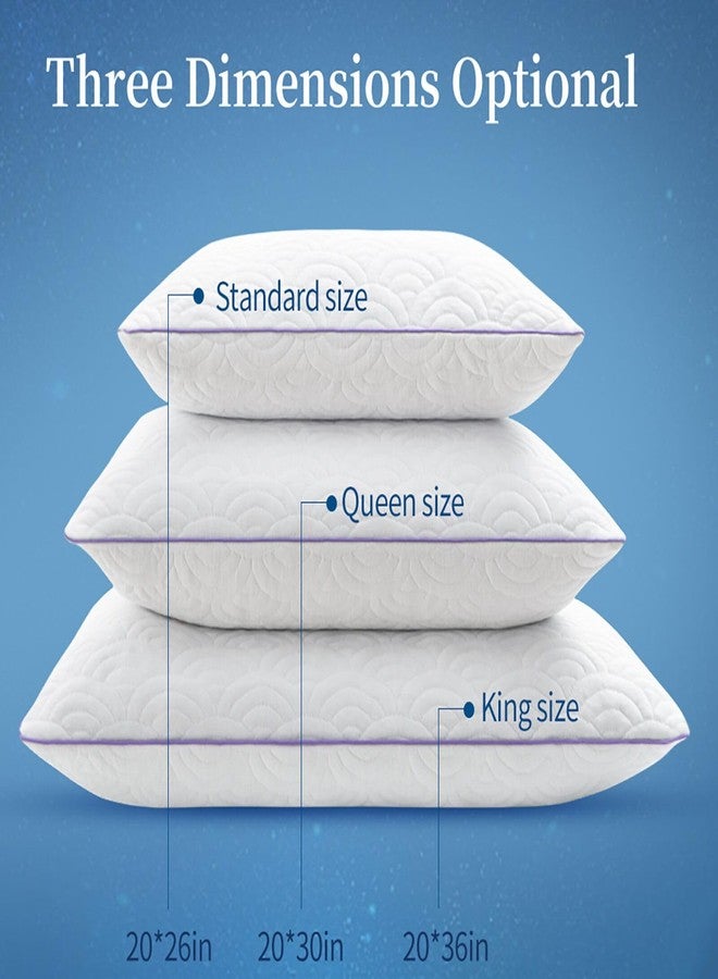 MOLCLCUY Memory Foam Pillows King Size Set of 2 Adjustable Cool Pillow for Side Back Stomach Sleepers Luxury Gel Pillow with Washable Cover - Image 5