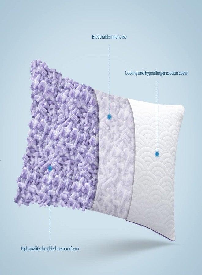 MOLCLCUY Memory Foam Pillows King Size Set of 2 Adjustable Cool Pillow for Side Back Stomach Sleepers Luxury Gel Pillow with Washable Cover - Image 3