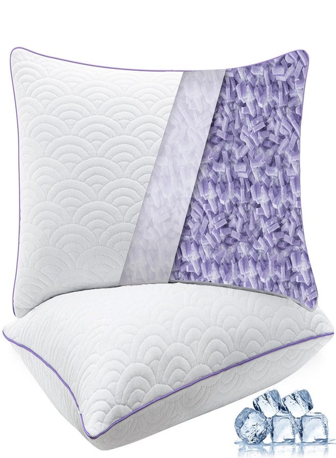 MOLCLCUY Memory Foam Pillows King Size Set of 2 Adjustable Cool Pillow for Side Back Stomach Sleepers Luxury Gel Pillow with Washable Cover - Image 1