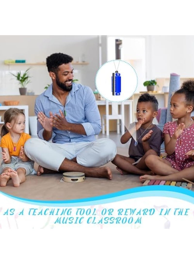 8 Pcs Mini Harmonica Necklace Cute 4 Hole 8 Tone Necklace Adorable Adults Kids Harmonica Portable Music Party Favors Music Instrument, 8 Colors - Image 4