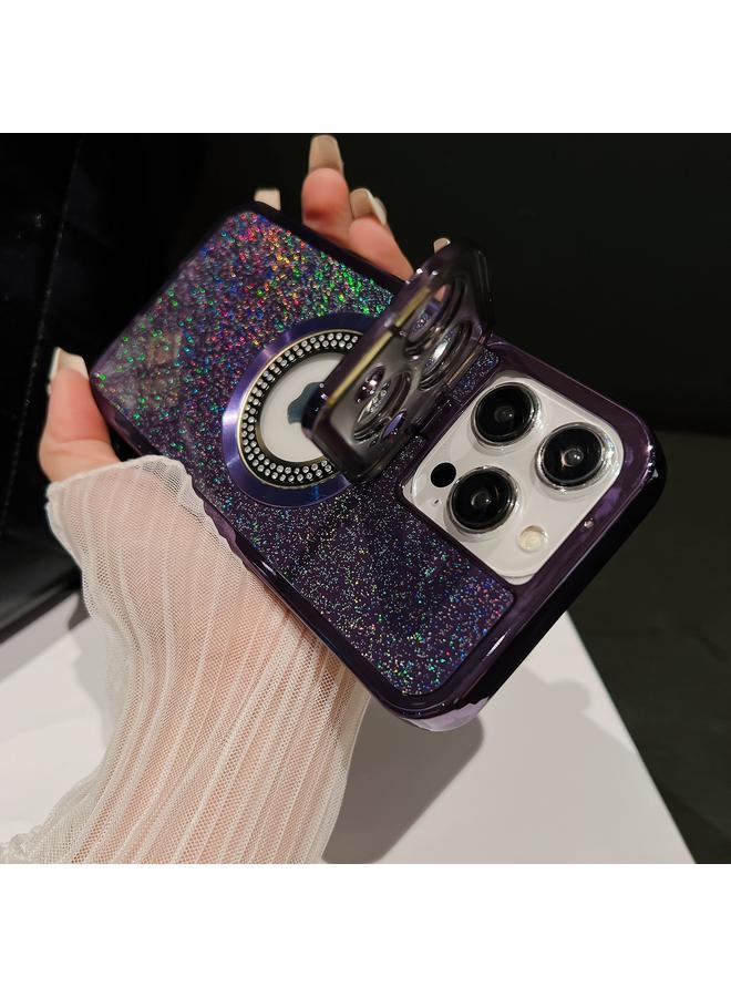 S-TOP Case For iPhone 15 Pro Starry Glitter MagSafe Lens Holder Phone Case - Image 3