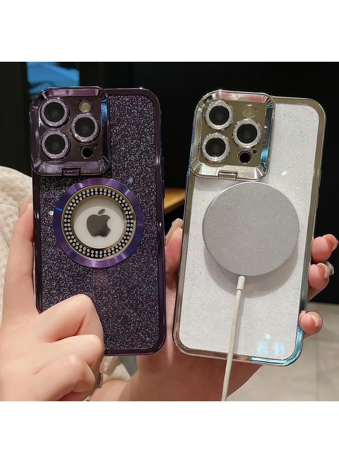 S-TOP Case For iPhone 15 Pro Starry Glitter MagSafe Lens Holder Phone Case - Image 5