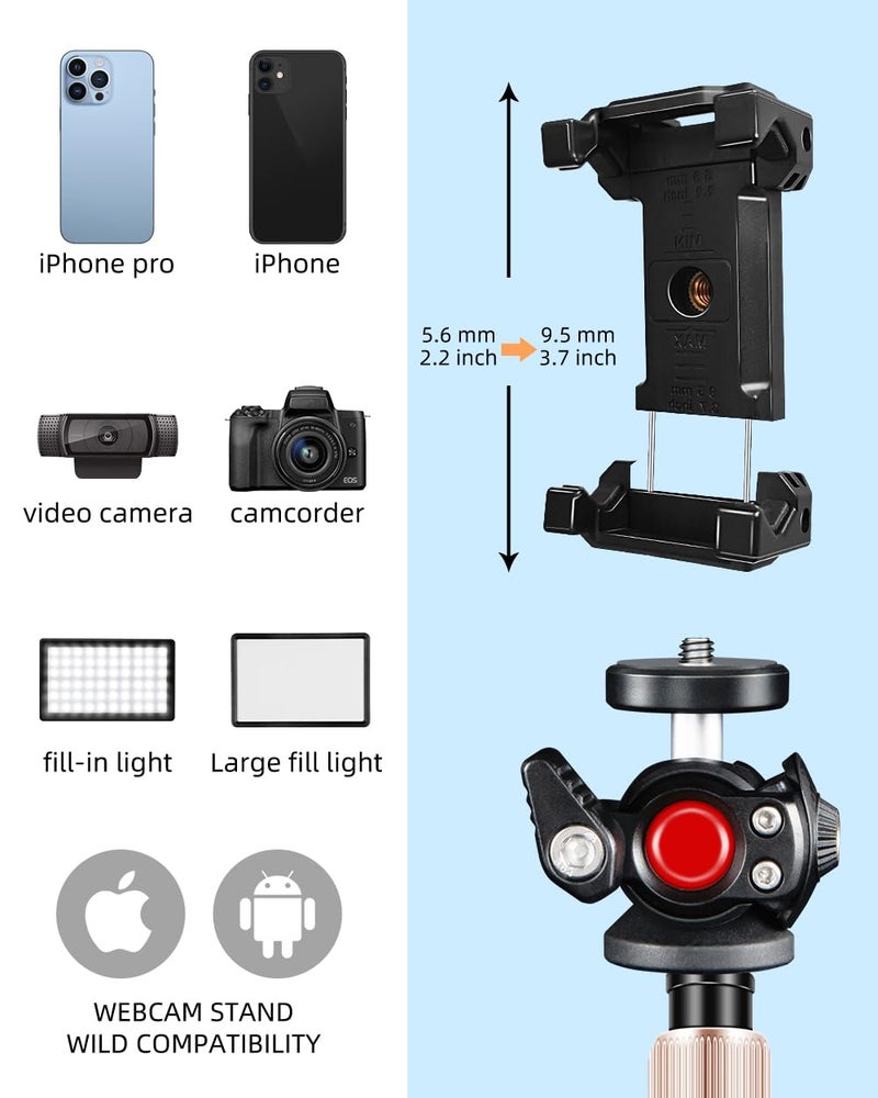 Etour Webcam Stand for Desk, Raise Height Desktop Stand with Adjustment for Logitech Webcam C920 C922 BRIO, 360°Rotatable Ballhead Desktop Tripod for Live Streaming/Video Calling with 1/4" Thread - Image 3