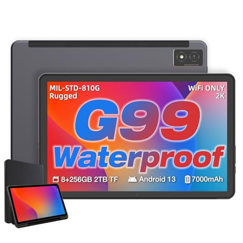 AGM PAD P1 Rugged Android Tablet with Case, 10.36-inch 120Hz FHD 2K Display, Waterproof & Drop-Proof & Dustproof, MTK G99, Android 13.0, Dual Box Stereo Speakers, 7000mAh, 8GB+256GB[TF 2TB], GPS, WiFi - Image 1