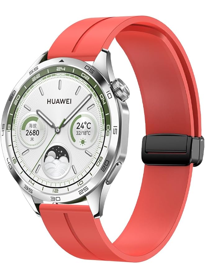 دادو سوار سيليكون بإبزيم مغناطيسي متوافق مع ساعة هواوي GT4 مقاس 46 مم وساعة GT3 GT2 مقاس 3 4 مقاس 46 مم و48 مم وحزام ساعة ناعم من السيليكون - Image 1