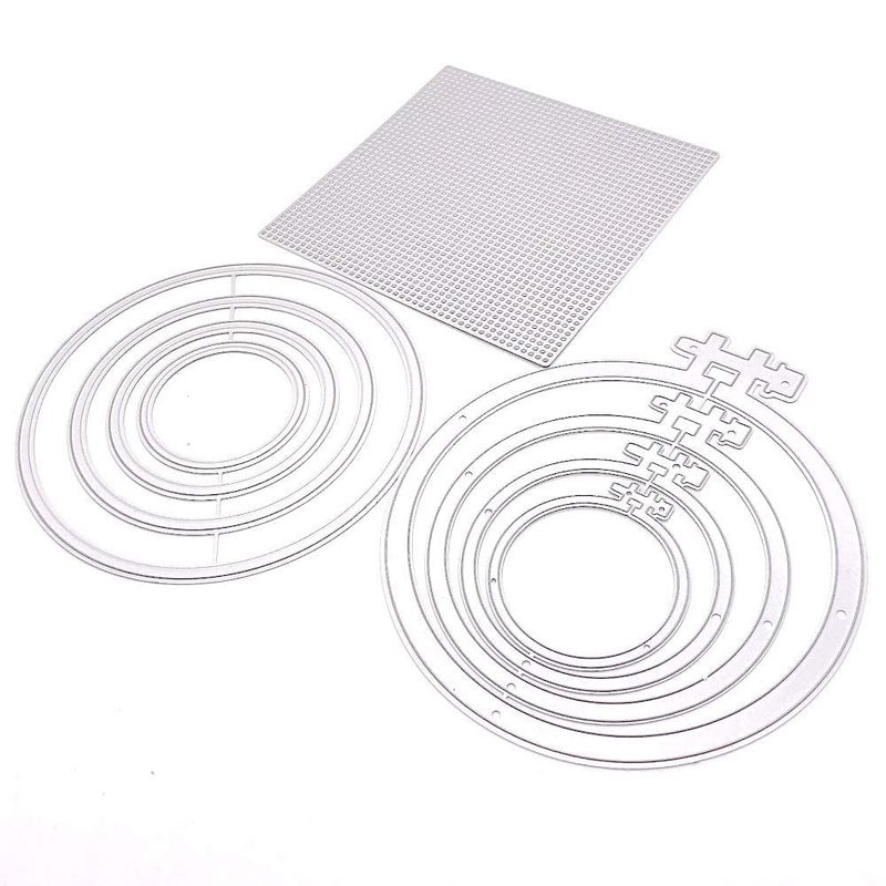 KSCRAFT Embroidery Hoop Nesting Set Metal Cutting Dies for DIY Scrapbooking Decorative Paper Craft
