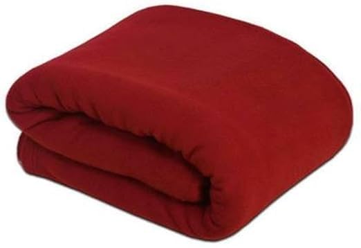 NTS NTS 300 GSM Special for Heavy Winter Plain Light Weight Polar Fleece Blanket RED Single 