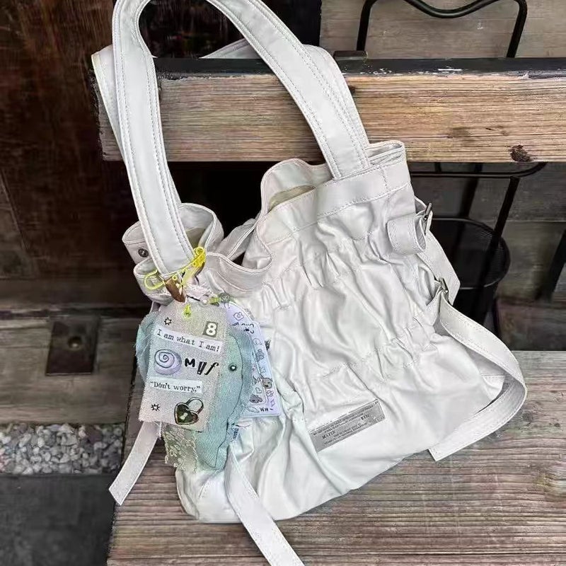 Korean Pleated Drawstring Bow Armpit Bag - Image 4