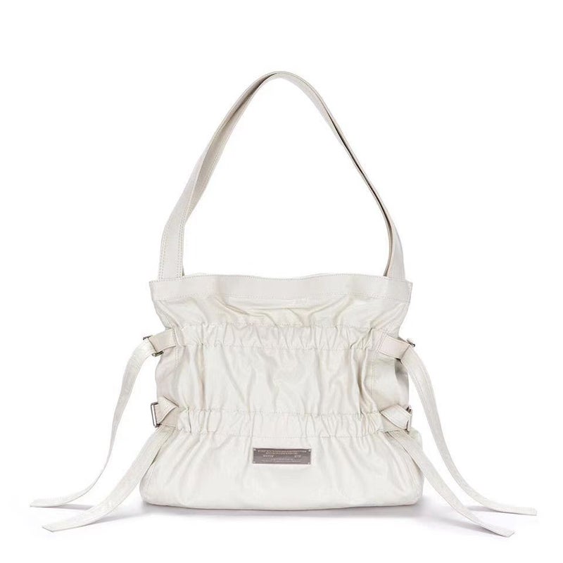 Korean Pleated Drawstring Bow Armpit Bag - Image 1