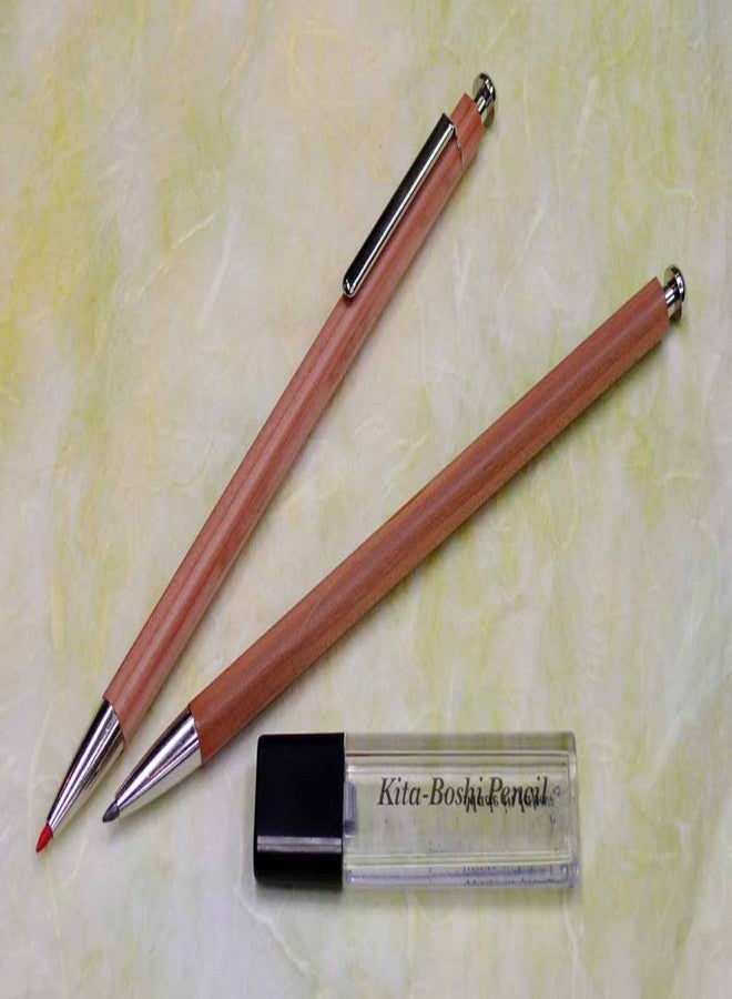 Kitaboshi 2.0mm Mechanical Pencil, Wooden Barrel, With Lead Sharpener, #1 B, Black Lead, 1ea (OTP-680NST), natural wood color w/sharpener - Image 3