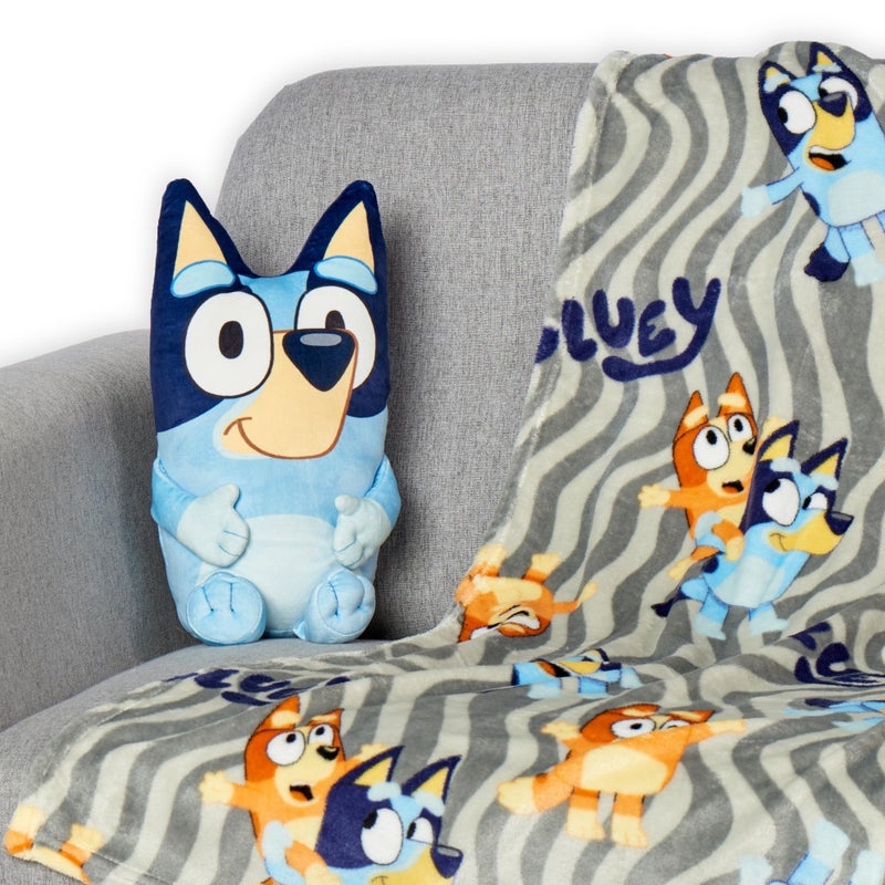 Northwest Bluey Throw & Plush Hugger Set, 50"x60" Silk Touch Blanket with 3D Character Pillow â€“ Soft, Cozy Blanket for Kids and Toddlers - Image 3