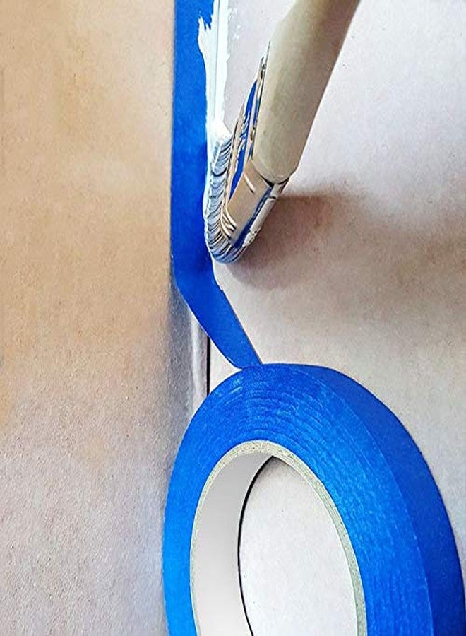 IDL Packaging شريط لاصق أزرق للدهان من IDL Packaging، مقاس 3/4 بوصة × 60 ياردة، مصنوع من المطاط الطبيعي (عبوة من 3 لفات) - لحماية الخطوط الحادة والأسطح - سهل الإزالة ولا يترك أي بقايا - Image 5
