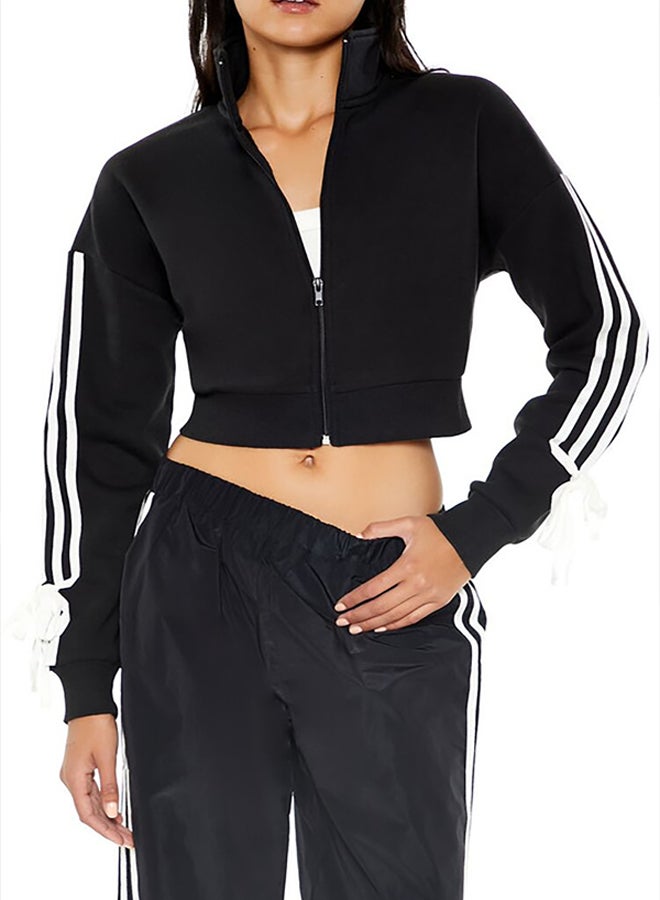 FOREVER 21 Cropped Striped Bow Jacket  - Image 2