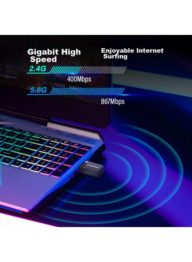 Comfast Cf-812ac Dual-band 1300m Gigabit Usb Wireless Network Adapter For Desktop And Laptop Computers, Wifi Receiver And Transmitter - Image 3