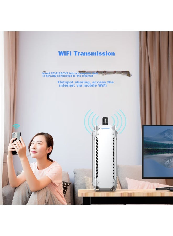 Comfast Cf-812ac Dual-band 1300m Gigabit Usb Wireless Network Adapter For Desktop And Laptop Computers, Wifi Receiver And Transmitter - Image 5