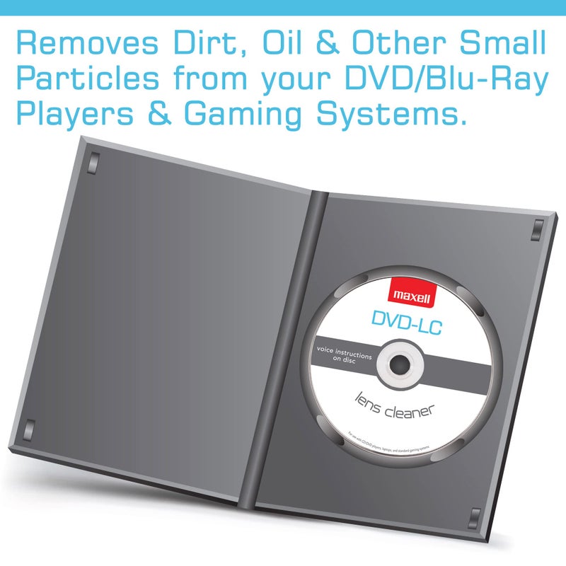Maxell ماكسيل – 190059، منظف عدسة DVD مع نظام فرشاة الألياف الدقيقة - لتنظيف مثالي، إزالة الغبار والزيت، الجسيمات الصغيرة - متوافق مع جميع أقراص DVD، الكمبيوتر الشخصي، Xbox/xbox360 وأنظمة ألعاب Ps1/2 - Image 3