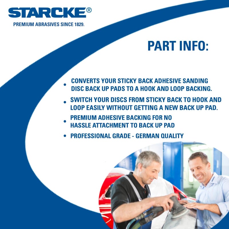 STARCKE Premium Conversion Pads for PSA Sticky Back Sanding Discs to Convert to Hook and Loop Backing (3 Pack, 5 Inch - No Hole) - Image 4