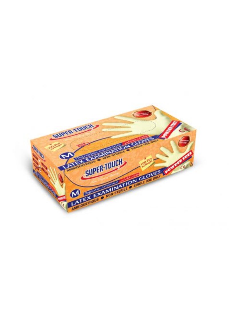 Super Touch Latex Gloves Powder Free Medium 100Pc