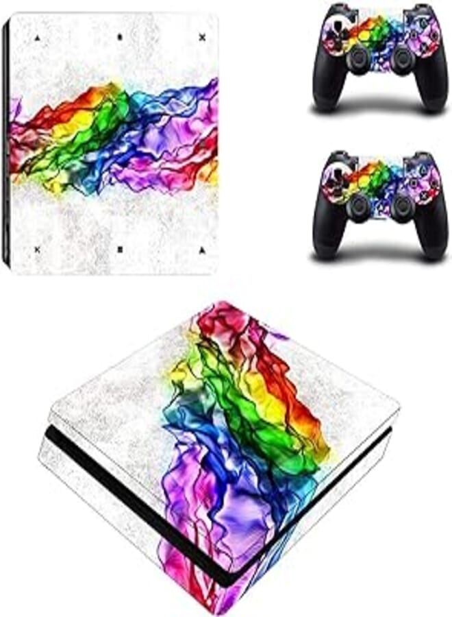 OR Rainbow Skin Sticker for Sony Playstation 4 (slim) and Remote Controllers