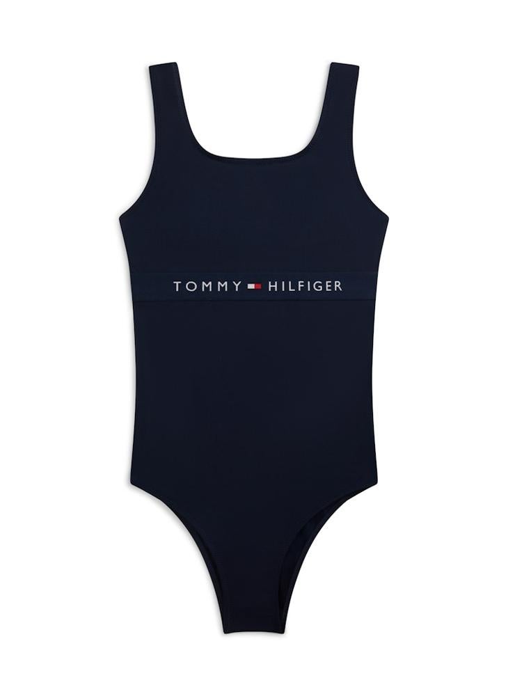 TOMMY HILFIGER Original Square Neck Scoop Back Swimsuit - Image 1