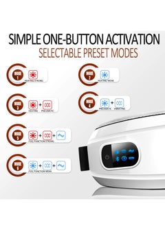 KASTWAVE Eye Massager with Heat and Vibration, Hot Compress Eye Mask, Bluetooth Music Rechargeable Eye Protector, for Relax and Reduce Eye Strain Dark Circles Eye Bags Dry Eye Improve (White)  - Image 4