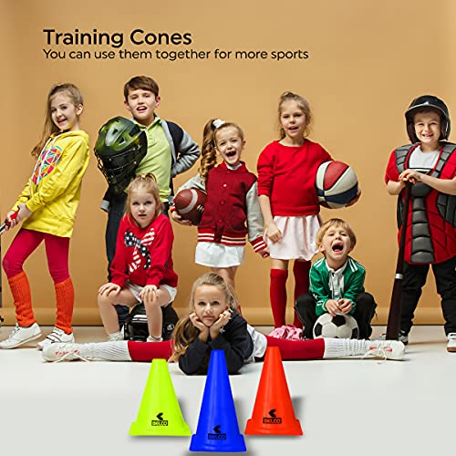 BELCO Sports 6 Inch Cones Pack 6,20 Space Markers Agility Combos - Image 5