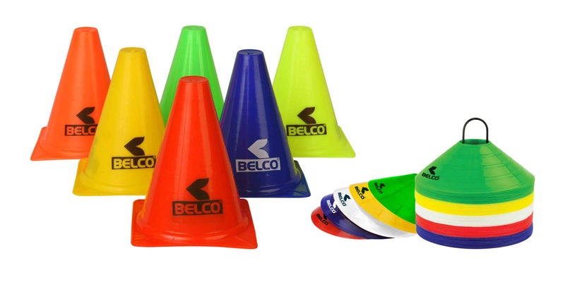 BELCO Sports 6 Inch Cones Pack 6,20 Space Markers Agility Combos - Image 1