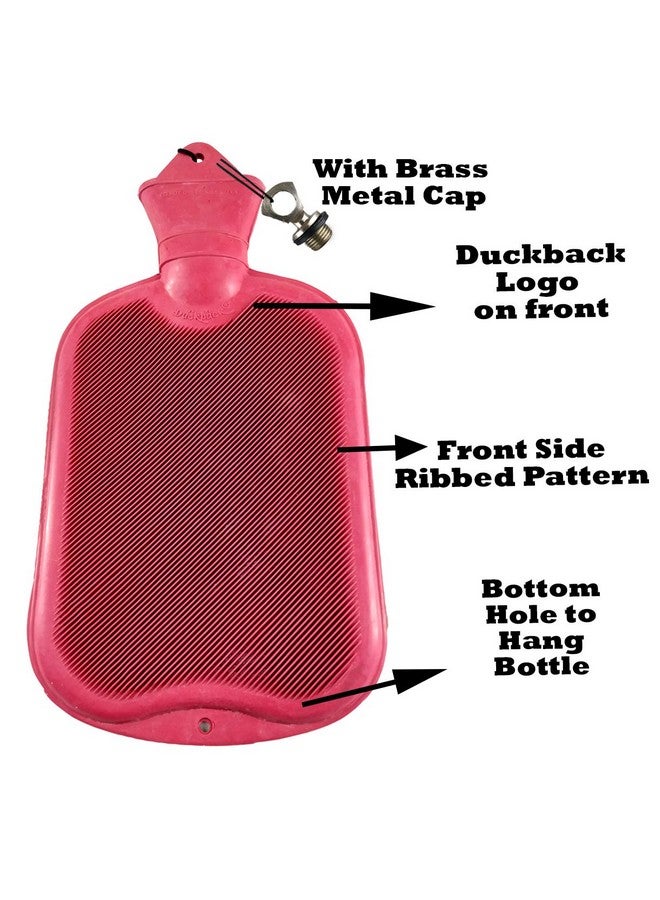 Duckback Original Leakproof Hot Water Bag Bottle with Metal Cap for Pain Relief, Back pain, Neck pain, Stomach pain etc (Large 1.5 litres , Pink) - Image 2