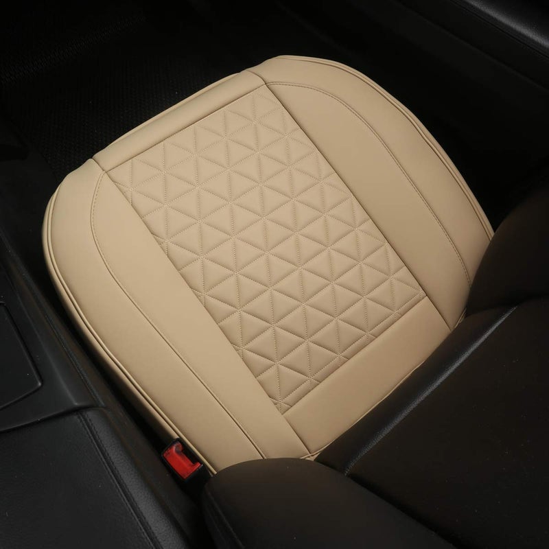 Black Panther Luxury Polyvinyl Car Seat Cover Front Bottom Seat Cushion Cover, Anti-Slip and Wrap Around The Bottom, Fits 95% of Vehicles - 1 Piece,Beige - Image 2