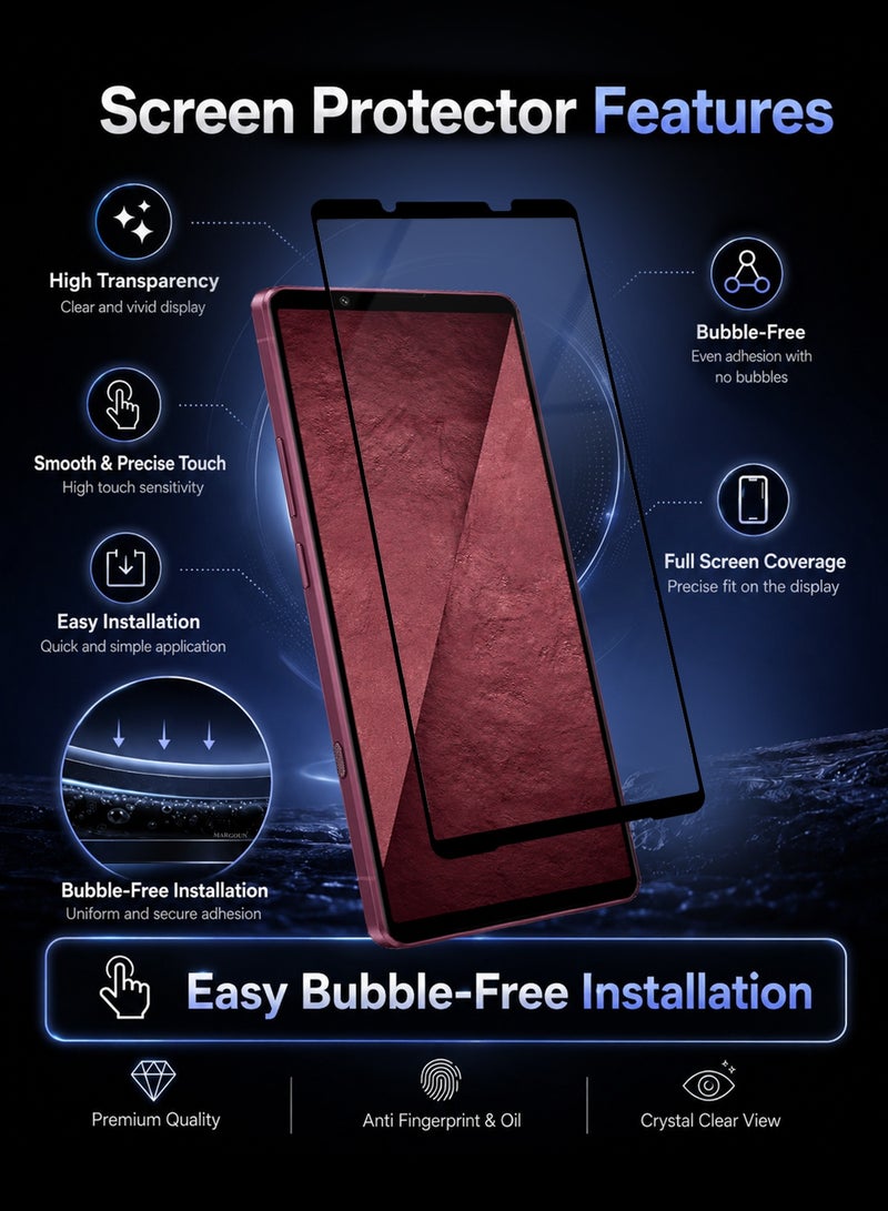 CATANES 2 Pack Screen Protector for Sony Xperia 1 Viii 1-8 Clear Protective Glass - Image 4