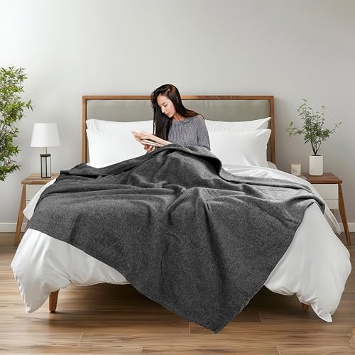 CHANDRAVATI Woollen Blanket Super Soft Single Bed Blankets for Heavy Winter || Use Advance Technology That Make 2X Warm & Light Weight Than Old Heavy suffocated Blanket ||150x225cm || Charcoal Grey. - Image 2