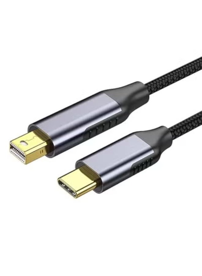 كيبل USB C إلى Mini DisplayPort – عملي وسهل الاستخدام – يدعم دقة 4K@60Hz بطول 6 أقدام - Image 1