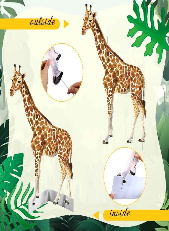 Amyhill 3 Pcs Jungle Safari Party Decoration Safari Baby Shower Decorations Wild One Birthday Party Yard Sign for Summer Backdrop Photo Background Favors(Lion Giraffe Zebra) - Image 4