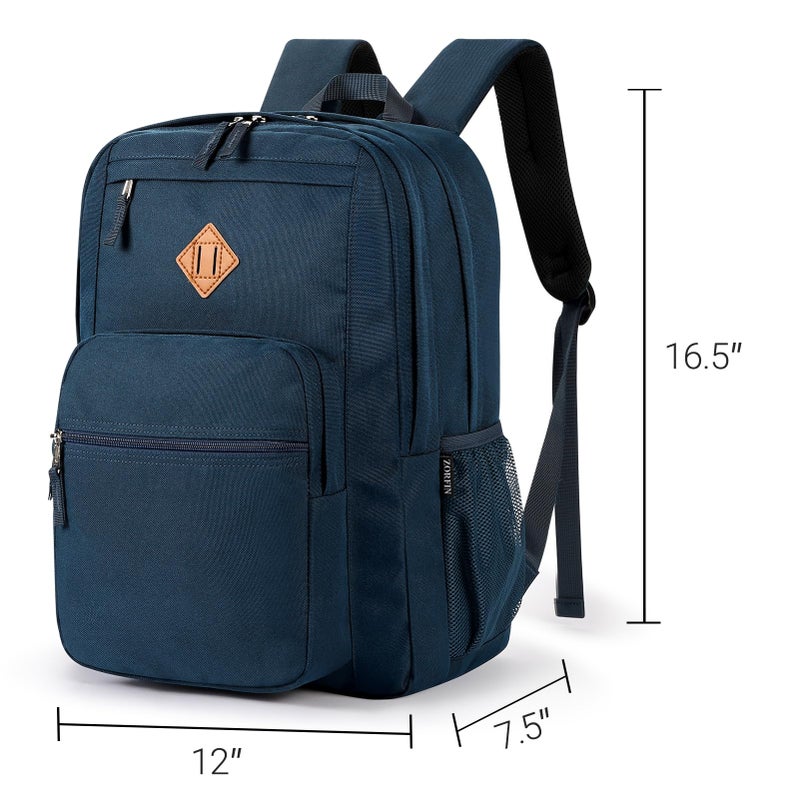 ZORFIN 26L Backpack for College, and Travel: Water Resistant Bookbag - Steel blue - Image 3
