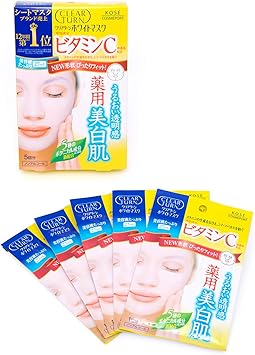 CLEAR TURN Kose Clear Turn Vitamin C Whitening Mask5pc - Image 5