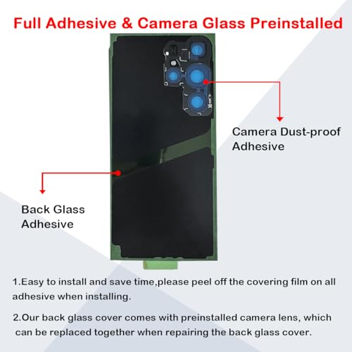 Phoupair Back Glass Replacement for Samsung Galaxy S24 Ultra with Professional Repair Tool Kit (Titanium Violet) - Image 5