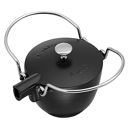 Staub Cast Iron 1-qt Round Tea Kettle - Matte Black, Made in France - Image 5