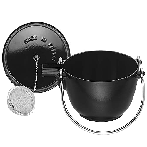 Staub Cast Iron 1-qt Round Tea Kettle - Matte Black, Made in France - Image 2