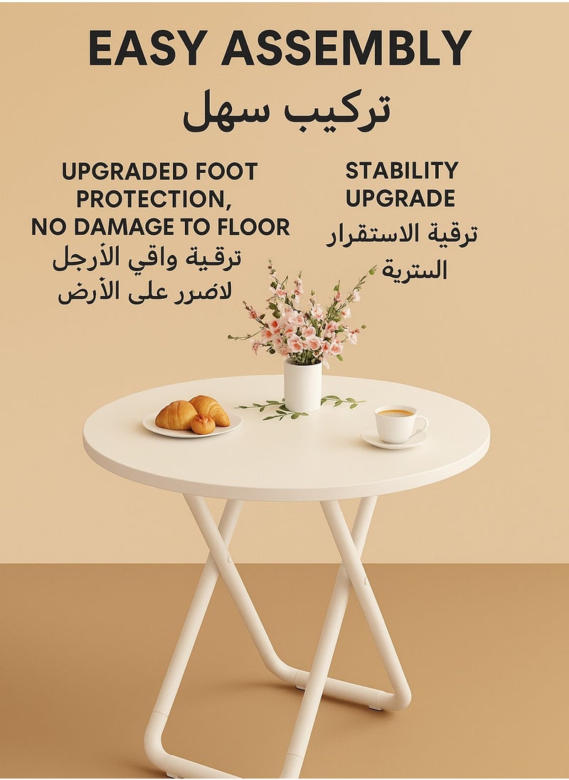 X spring Easy-Assembly Foldable End Table - X-Structure with 4 Non-Slip Leg Pads, Compact Storage Solution for Living Rooms  - Image 3
