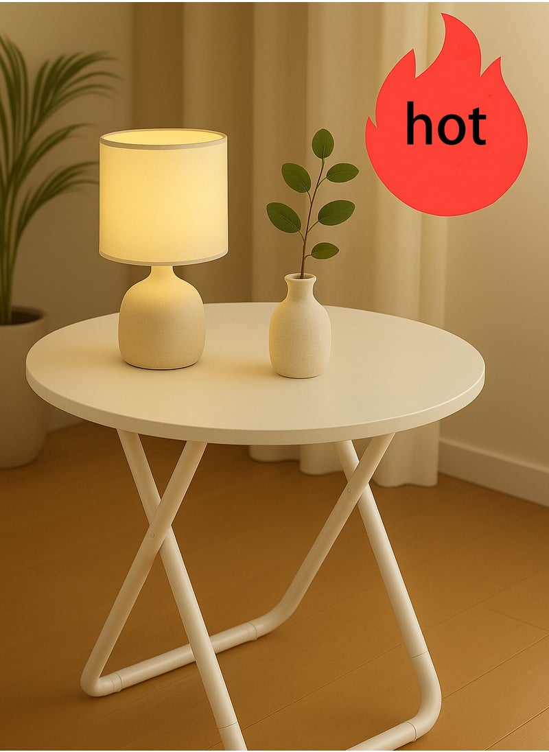 X spring Easy-Assembly Foldable End Table - X-Structure with 4 Non-Slip Leg Pads, Compact Storage Solution for Living Rooms  - Image 1