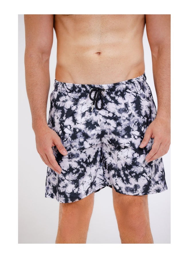 WHITE RABBIT Printed swim shorts with side pockets - Image 1